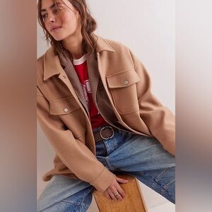 FREE PEOPLE We The Free Lola Shirt Jacket - Camel NWOT